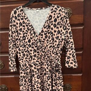 Boutique Women's Dress Size Medium Animal Print Faux Wrap